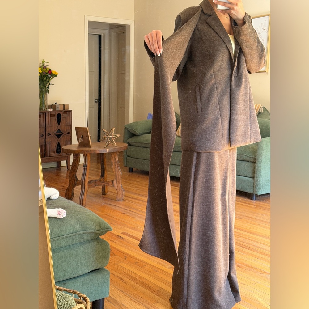 Brown Two-Piece Suit Set